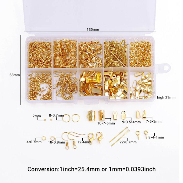 DIY Örhängen Tillbehör Örhängen Material Pärlor Material Paket Handgjorda Smycken Tillbehör -Guld