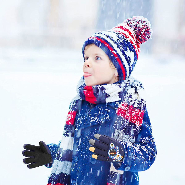 Skidhandskar för barn, Vintervarma snöhandskar för barn Toddler Tjocka barnhandskar Vindtäta småbarnsvantar för pojkar Flickor(l)