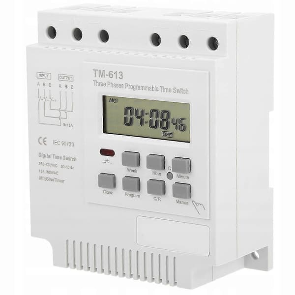 Trefaset timer-kontakt Tm-613 16a