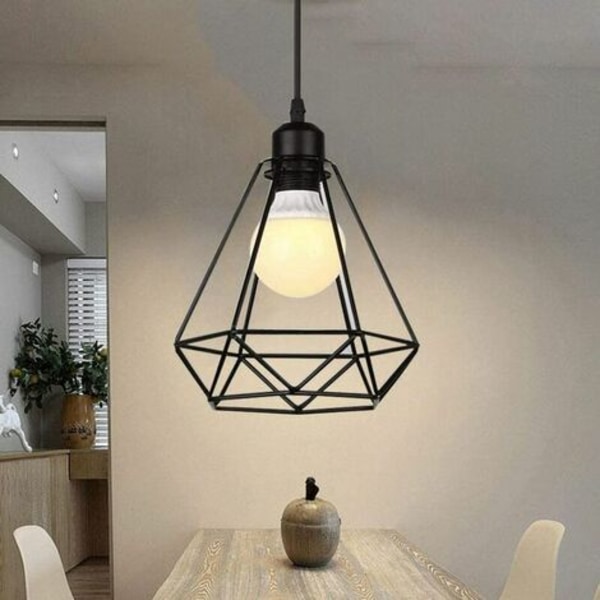 Ljuskrona Pendellampa Industrial Geometry Nest Style, 3 Vintage taklampsskärm E27 för Restaurang Bar Caf