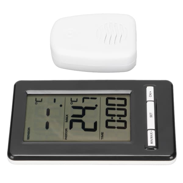 Trådlös Elektronisk Termometer Inomhus Utomhus Hem Digital Väderstation Klockdisplay Elektronisk Termometer