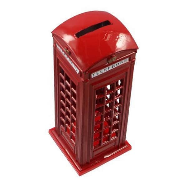 [HT]Telefonkiosk spargris souvenir bra present till barn heminredning 13cm