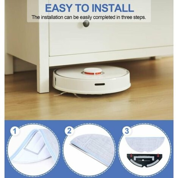 Mopptilbehør for Roborock S7 S7 plus, med 6 originale mopp mikrofiberkluter, 4 Hepa-filtre, 3 sidebørster, kompatible