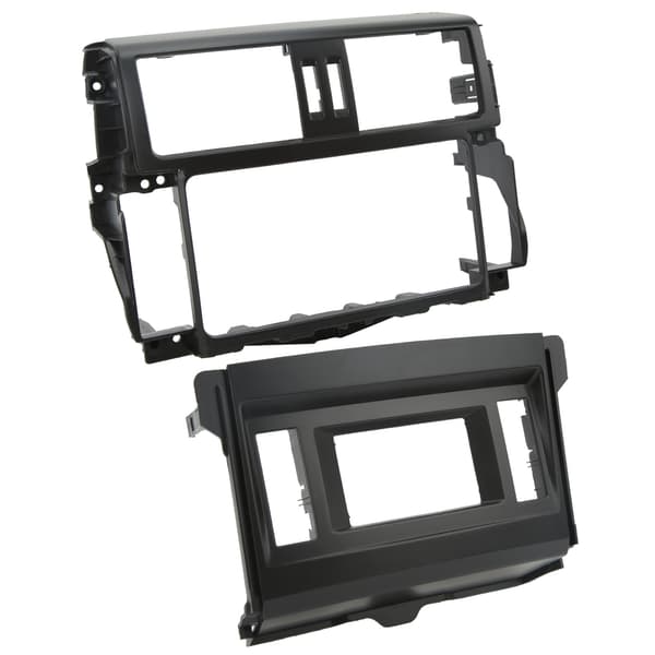 2ST Bil Stereo Radio Panel Trim Glat Sort Dashboard Panel Rammeudskiftning til Prado GXL 2010