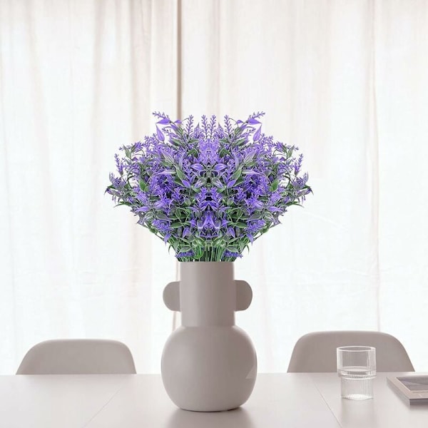Lilla kunstig lavendel falske blomster 5 gafler Hjemmeplassering Plastblomster interiørdekorasjon