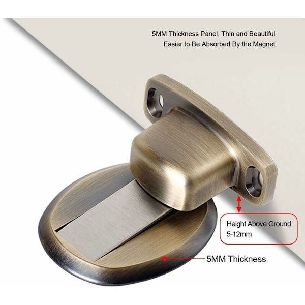 Kraftig magnetisk dörrpropp i metall med dolda 3m självhäftande skruvar.