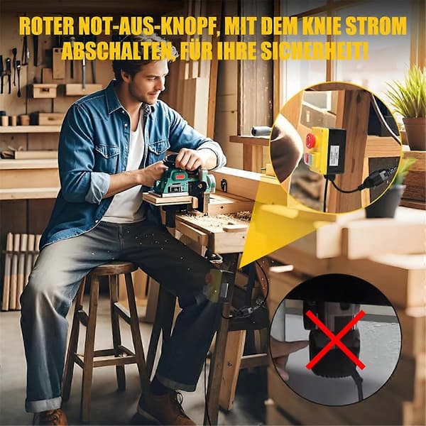 220V Single-Phase Safety Switch with Emergency Stop, Ideal for Router Tables and Electrical Devices EU Plug