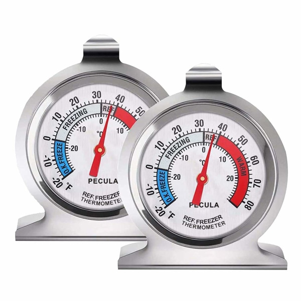 Pack kyltermometer, -30-30 grader Celsius/-20-80 grader Fahrenheit, klassisk kyltermometer med stor urring