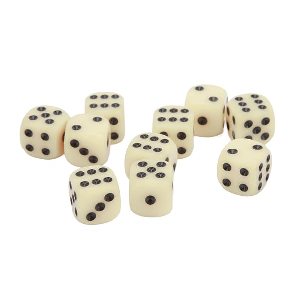 30-pack 16MM plasttärningsset 6-sidiga runda hörn brädspelstärningar beige