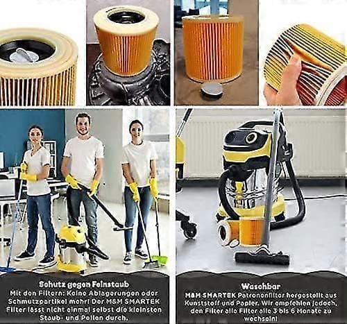 Patronfilter til Karcher Wd2 Wd3 Mv3 osv. Som 6.414-552.0 - 2 stk.