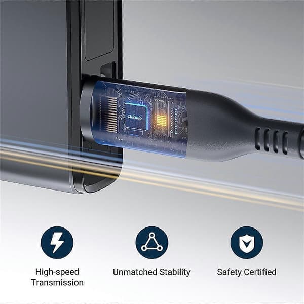 STARWARE 3m kabel til Starlink Mini, USB-C til DC hurtigopladning vandtæt ledning Grey