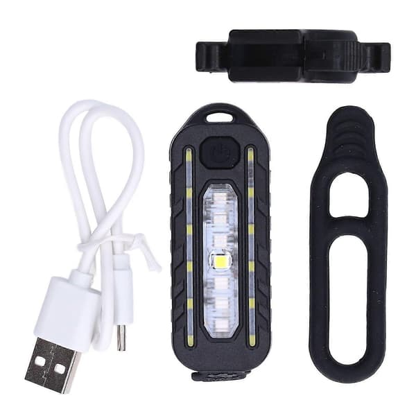 Multifunksjonell Rød Blå Varsellampe USB-lading Baklys LED Vanntett Skulderlampe