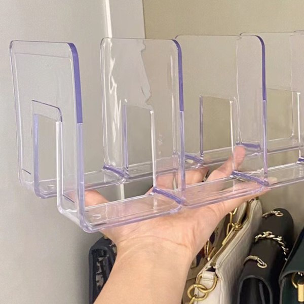 Transparent Håndtaske Organizer: 4-sektions Mini Taske Opbevaringsstativ til Soveværelse og Hjemmebrug