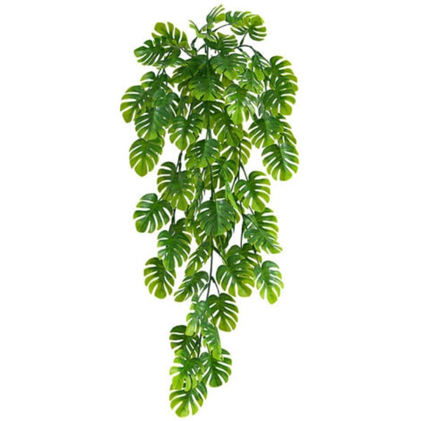Kunstige tropiske palmeblader, 64 cm palmebladplante (76 cm inkludert stang) Hengende bladvinranker falske planter for vegg