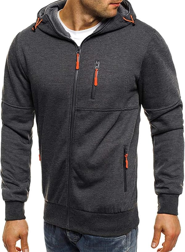 Luvtröja för män med dragkedja Lättviktsjackor 2 Mörkgrå 2 Dark Grey 2 Dark Grey XXL