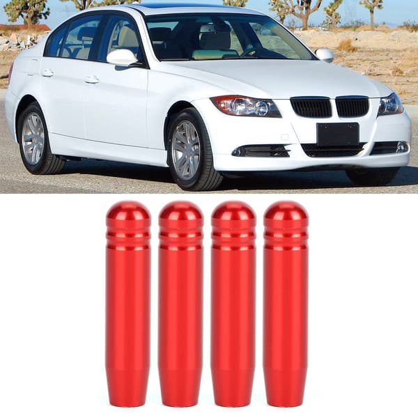 4 st Aluminium Dörrlåsstift Knappskydd Trim Passar för E90 3-serie 2004-2013 Röd
