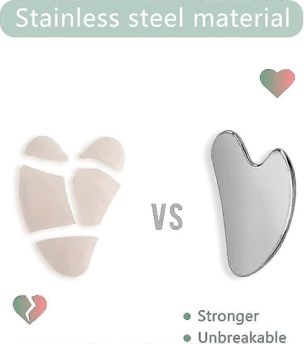 Gua Sha, Premium Gua Sha-sten i rustfrit stål, opgraderet Guasha til ansigtet, Guasha i rustfrit stål[ht]