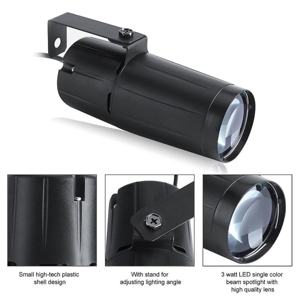 TOM LED RGB 3-IN-1 Floodlight Pin Spotlight, scenebelysning med burdock-stråle og IR-fjernkontroll,