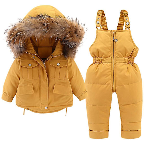 dunjakke for jenter 100cm yellow