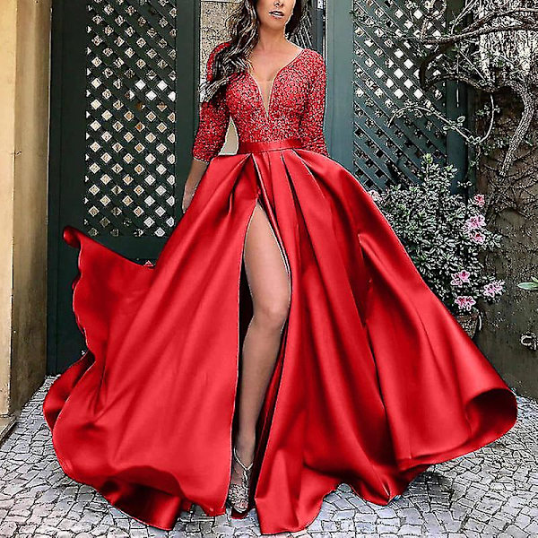 Langhale banket aftenkjole Red M