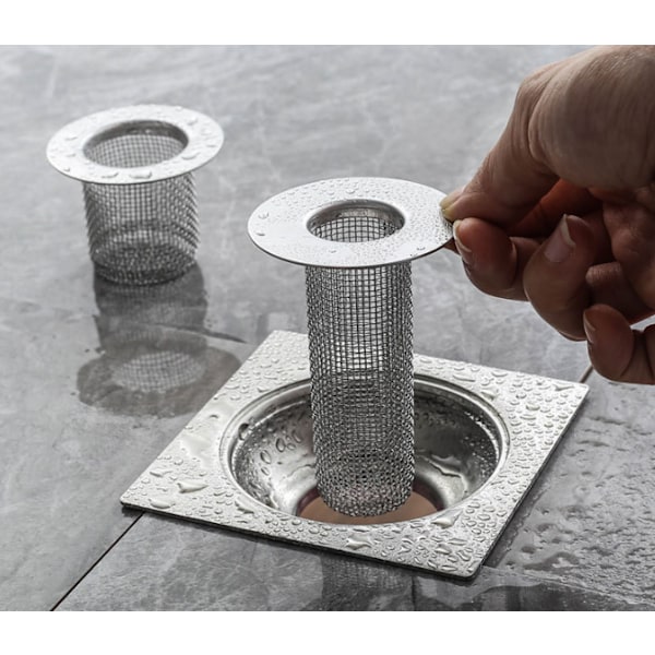 Lille 28-50 mm Badeværelse Rustfrit Stål Gulvafløb Mesh Anti-rotte Anti-hår Filter Kloak Artefakt Vask Pool Debris Filter Mesh Cover,