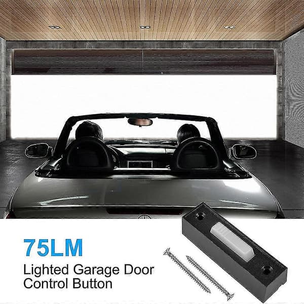 2 stk. Universal Garageportåbner Afbryder 41a4166 Belyst Vægmonteret Trykknap Sort Finish Med[ht]