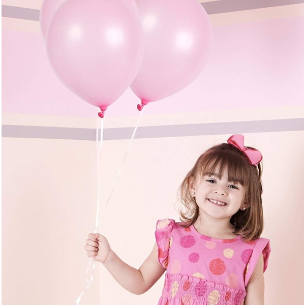 Rosa heliumballonger, rosa ballonger Ø 30cm for jenter, barn, nattverd og dåp, bryllup, valentinsdag festdekorasjon (100 stk)