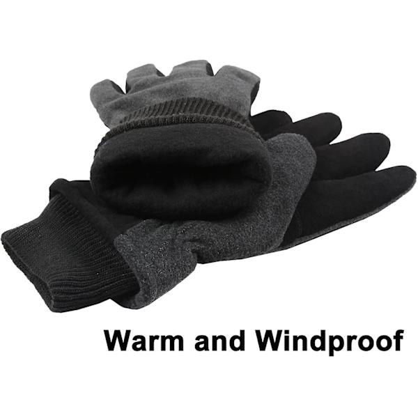 Vinterhandskar -30f Köldtäta thermal vattenbeständiga Deerskin Mockaläder och isolerad polarfleece för körning/cykling/löpning/vandring/snö Ski In