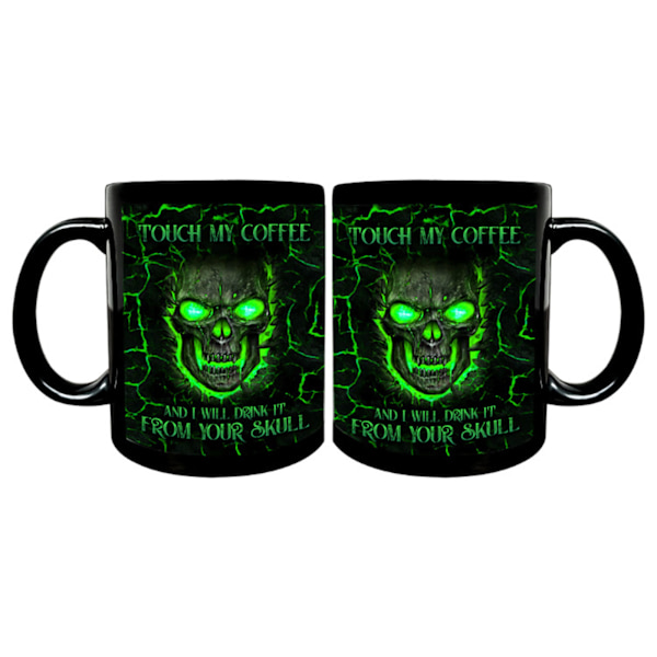 Rolig kaffemugg för beröring Mitt kaffe Jag kommer att dricka det Dödskalle 11 oz keramisk tekopp för män Kvinnor Halloween-julfödelsedagspresent null - 3