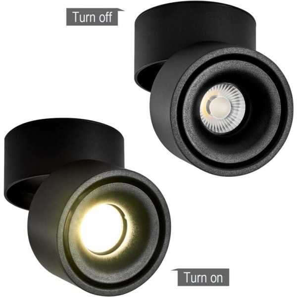 Sort og hvid foldbar COB LED spotlight (sort neutralt lys 10W)