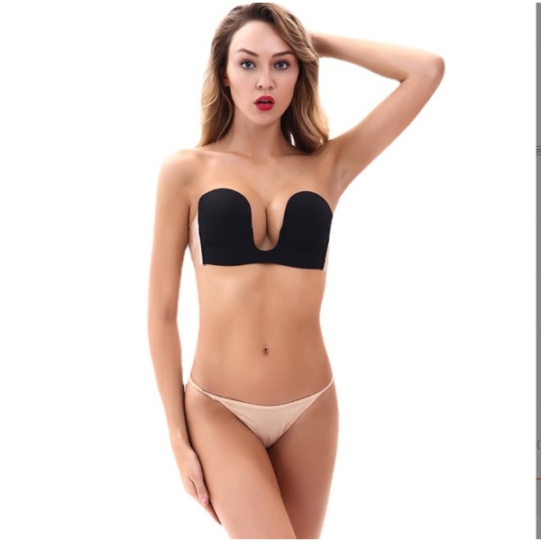 Nippless dekker Push Up Selv usynlig klebrig BH for kvinner 38C/34D/36D