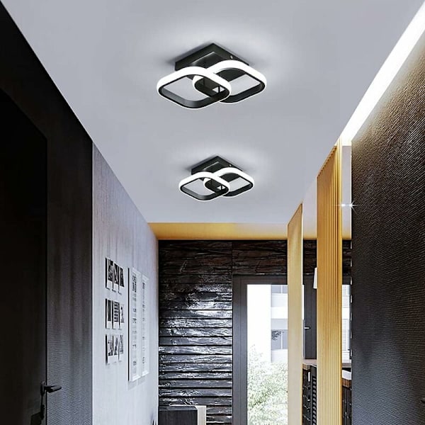 BETTE taklampa, modern 22W LED-takkrona i akryl 2 fyrkantiga lysdioder, för matsal, kök, studio, cool