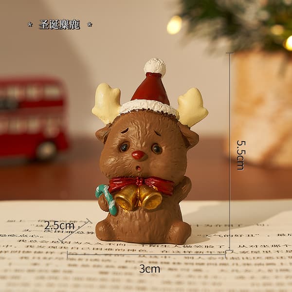 Julhartsfigurset med presentförpackning, tomte, snögubbe och renar som bordsdekoration för julklappar 4pcs