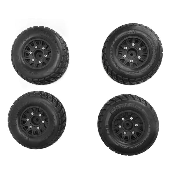 4 stk. 1/10 RC Short Course Lastbildæk Plastgummi 113 mm Diameter RC Tilbehør til ARRMA Sort