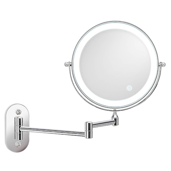 8-tommers oppladbart sminkespeil silver 3X
