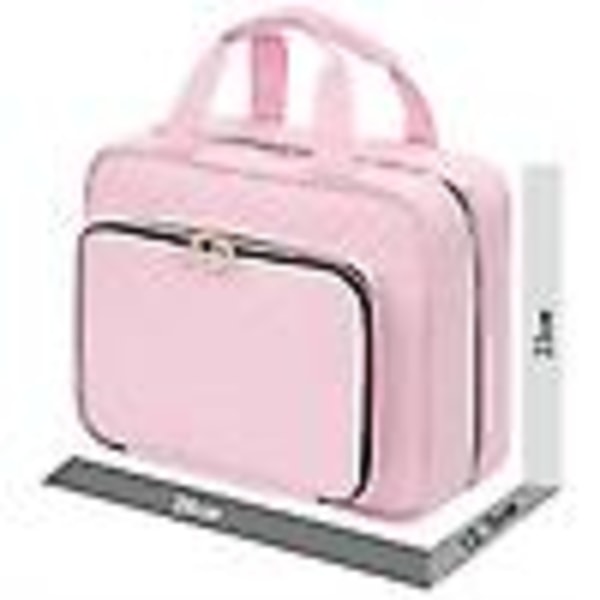 28*12,5*23 cm Pu vandtæt vask hængende rejsetaske vaskesæt kosmetiktaske opbevaringstaske Pink