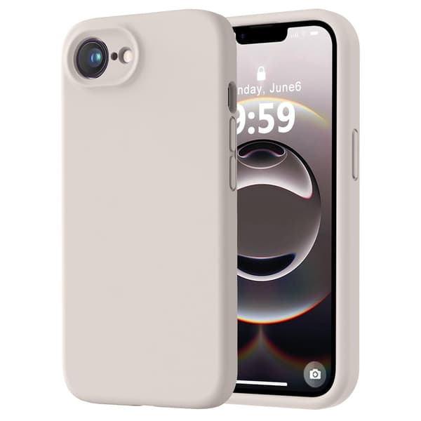 iPhone 16E Deksel med Mikrofiber & Anti-skli Grå