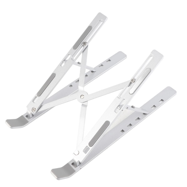 Tablettställ i aluminiumlegering för bärbar dator, kylfläkt, hopfällbart, höjt stativ, datortillbehör, skrivbord, silver
