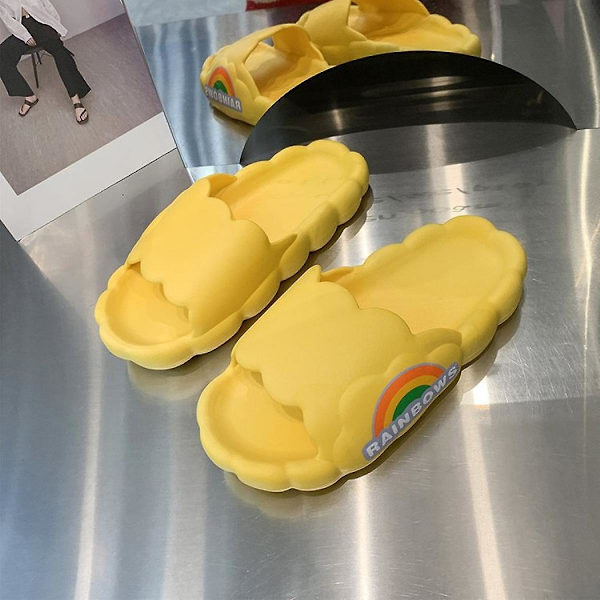 Söta Cloud tofflor för män och kvinnor, roliga bubbla tofflor sandaler halkfria spa gym tofflor Super mjuka vattentäta plattform hem dusch tofflor