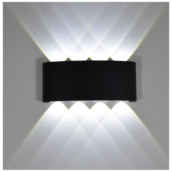 LED-vägglampa utomhus Vägglampa inomhus och utomhus Människokroppssensor (svart vitt ljus)