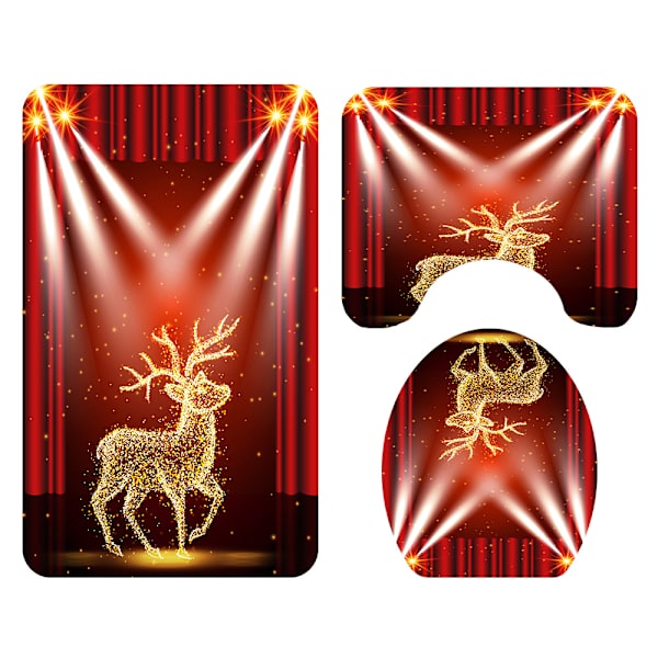 Christmas Deer WC-lattiamatot Neliosainen kylpyhuoneen set, SD2,