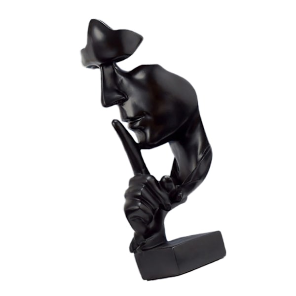 Stillhet er gull Tenker Statue: Fengslende form, kompakt størrelse og attraktivt dekorativt stykke i svart syntetisk harpiks for hjemmet