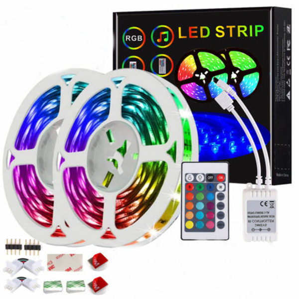 5m Led Strip,Rgb 5050 LED färgbyteskit med fjärrkontroll och 24 knappars power ,LED Strips Hem Kök De