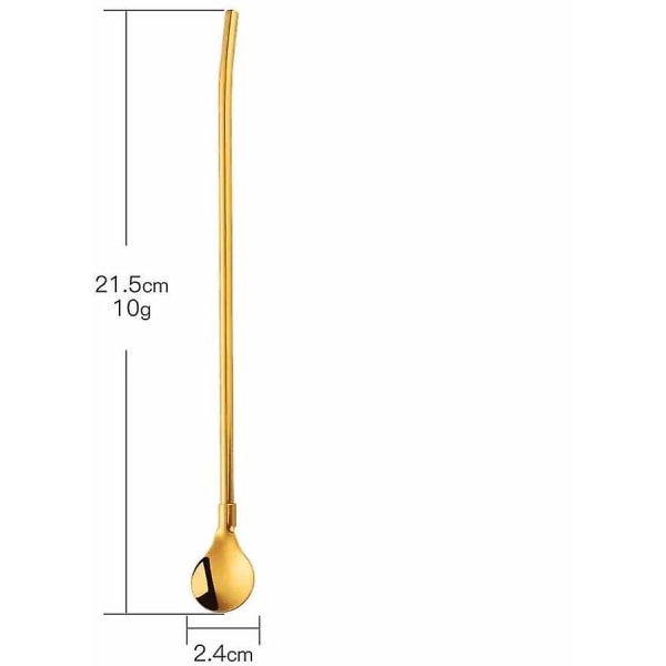 Gjenbrukbare sugerør i rustfritt stål med 8 pakker, cocktail (21,5 cm)