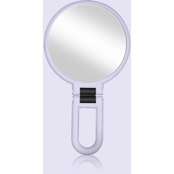 Rejse-sminkespejl med stativ, hængende makeup-spejl, håndspejl med dobbeltsidet håndtag, 10x forstørrelse, foldbart rejsespejl (lilla),