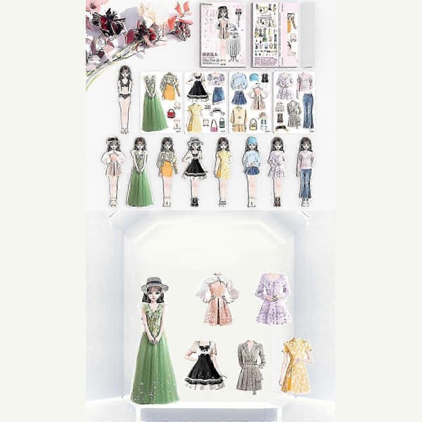 2024 Magnetisk Prinsessklänning Pappersdocka För Magnetiska Klä upp Babyleksaker[ht]