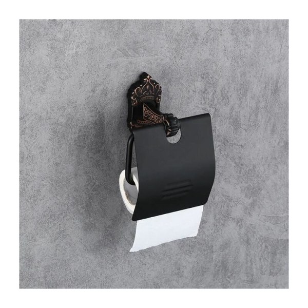 Antiikkimusta vessapaperiteline lävistysvapaa seinään kiinnitettävä wc-paperiteline retro wc-paperiteline Sopii mailalle