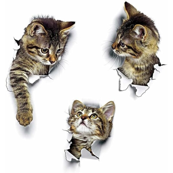3 stk (xh2001*1, xh2002*1, xh2003*1) 3d kattveggklistremerker kreative veggklistremerker for kjæledyr