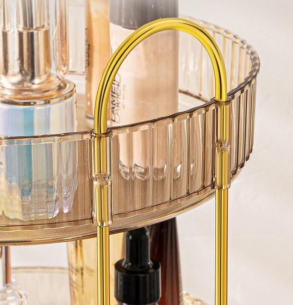 360 Graders Makeuppen Organizer til Toilettet, 2-lags Stor Kapacitet transparent