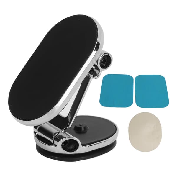 Magnetisk telefonholder til bil, magnetisk montering, 360° rotation, universal dashboard telefonholder til køretøj, sølv